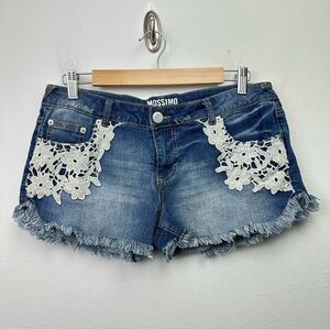 Mossimo Floral Embroidered Denim Jean Shorts Size 13